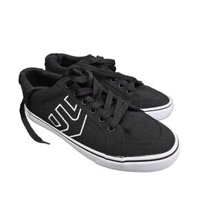 Etnies Flip Men's size 8.5 Black White Canvas Skate Shoes‎ NEW